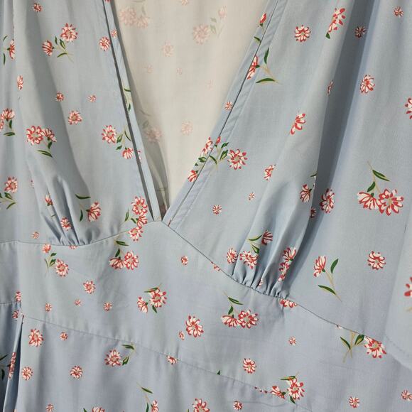 Bloomchic Blue Floral Dress Cottagecore Boho - Picture 3 of 10